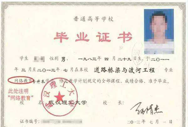 全日制大专毕业证样本「高清图片」
