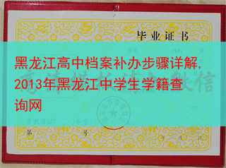 黑龙江高中档案补办步骤详解,2013年黑龙江中学生学籍查询网