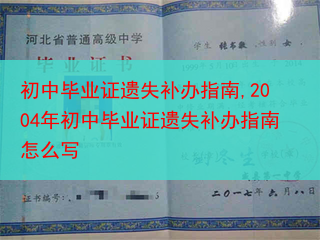 初中毕业证遗失补办指南,2004年初中毕业证遗失补办指南怎么写